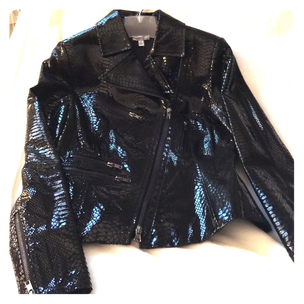 Cache Black Leather Jacket